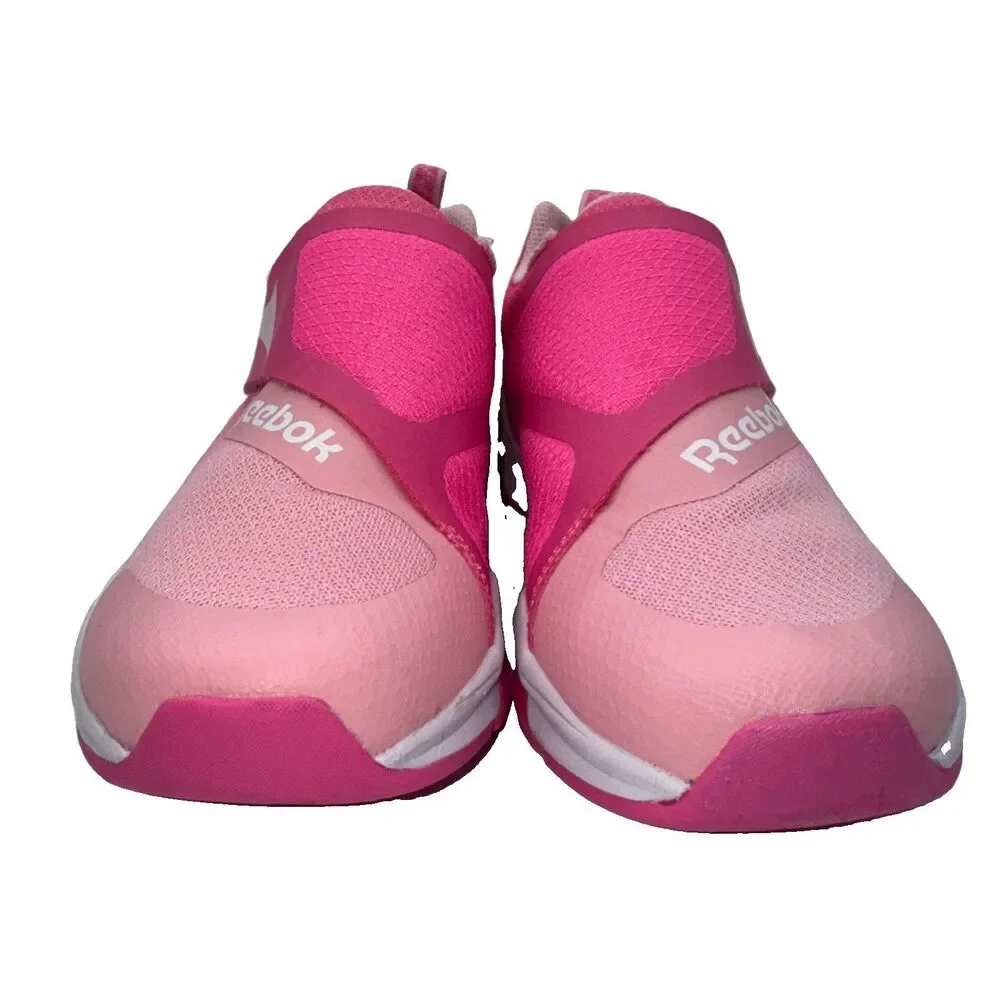 Reebok Equal Fit Kid`s  Running Shoes Girls Pink Slip On Size 7